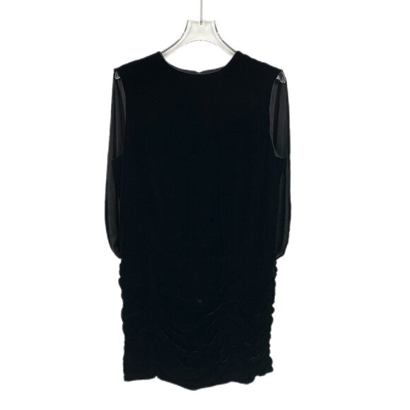 J12515 Saint Laurent black velvet round neck sleeveless dress size F40